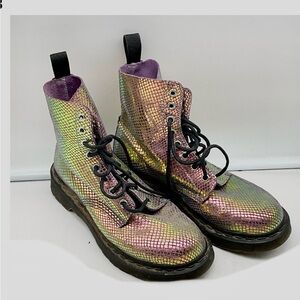 Dr. Martens Multicolor Iridescent Combat Boots